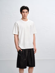 Men's Crewneck Short Sleeve T-Shirt with Metal Label
