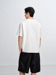 Men's Crewneck Short Sleeve T-Shirt with Metal Label