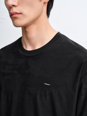 Men's Crewneck Short Sleeve T-Shirt with Metal Label