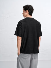 Men's Crewneck Short Sleeve T-Shirt with Metal Label