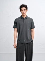 Men's Allover Embroidered Cooling Polo Shirt