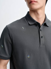 Men's Allover Embroidered Cooling Polo Shirt