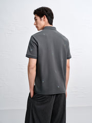 Men's Allover Embroidered Cooling Polo Shirt