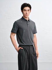 Men's Allover Embroidered Cooling Polo Shirt