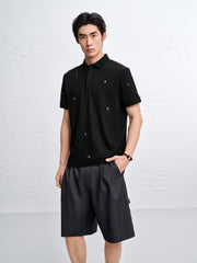 Men's Allover Embroidered Cooling Polo Shirt