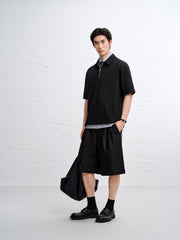 Men's Loose-Fit Waffle Polo Shirt