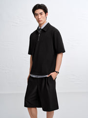 Men's Loose-Fit Waffle Polo Shirt