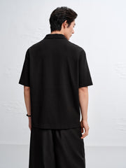 Men's Loose-Fit Waffle Polo Shirt