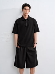 Men's Loose-Fit Waffle Polo Shirt