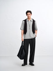 Men's Loose-Fit Waffle Polo Shirt