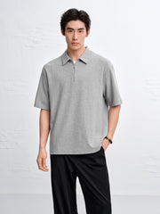 Men's Loose-Fit Waffle Polo Shirt