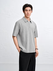 Men's Loose-Fit Waffle Polo Shirt