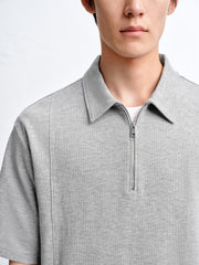 Men's Loose-Fit Waffle Polo Shirt