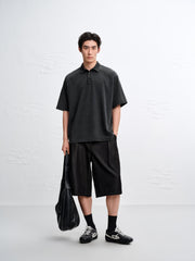 Men's Loose-Fit Washed Polo Shirt