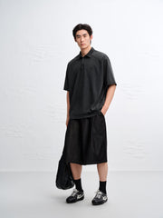 Men's Loose-Fit Washed Polo Shirt