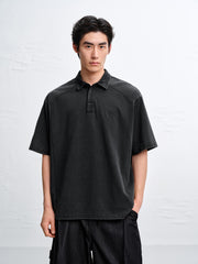 Men's Loose-Fit Washed Polo Shirt