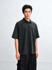 Men's Loose-Fit Washed Polo Shirt