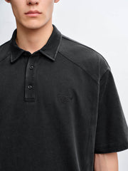 Men's Loose-Fit Washed Polo Shirt