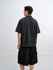 Men's Loose-Fit Washed Polo Shirt
