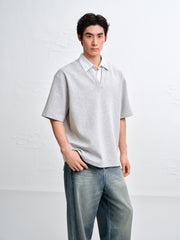 Men's Loose-Fit Layered-Look Paneled Polo Shirt