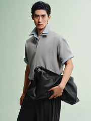 Men's Loose-Fit Waffle Polo Shirt
