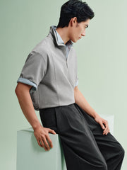 Men's Loose-Fit Waffle Polo Shirt