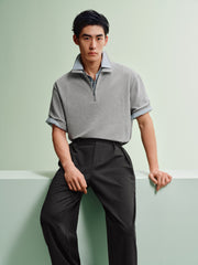 Men's Loose-Fit Waffle Polo Shirt