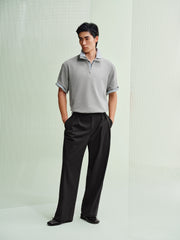 Men's Loose-Fit Waffle Polo Shirt