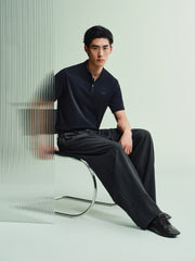 Men's Cool Touch Stand Collar Polo Shirt