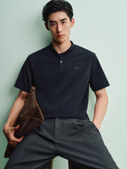 Men's Cool Touch Stand Collar Polo Shirt