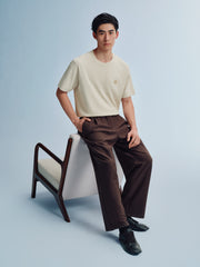 Men's Minimal Solid T-Shirt with Patch Detail