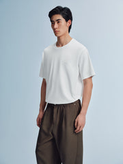 Men's Minimal Solid T-Shirt with Patch Detail