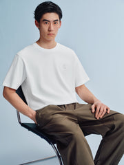 Men's Minimal Solid T-Shirt with Patch Detail