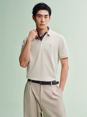Men's Slim-Fit Polo Shirt with Mulberry Silk