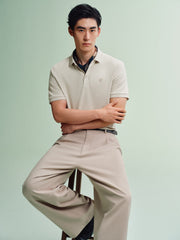 Men's Slim-Fit Polo Shirt with Mulberry Silk