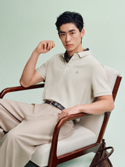 Men's Slim-Fit Polo Shirt with Mulberry Silk