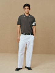 Men's Old Money Striped Polo Shirt
