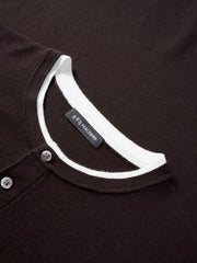 Men's Henley Collar Knit T-Shirt