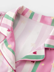 Women's Casual Vibrant Stripe Loungewear Set
