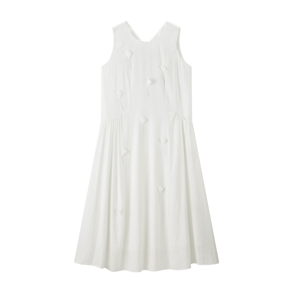 Women's 3D Flower White Vest Dress