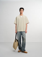 Men's Casual Faux-Layer Short Sleeve Tee