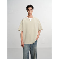 Men's Casual Faux-Layer Short Sleeve Tee