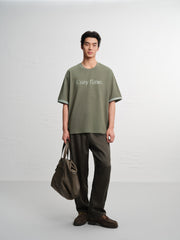 Men's Casual Color-Contrast Cuff T-Shirt