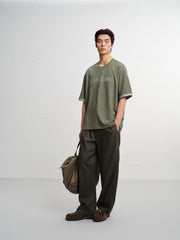 Men's Casual Color-Contrast Cuff T-Shirt