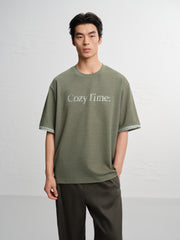 Men's Casual Color-Contrast Cuff T-Shirt