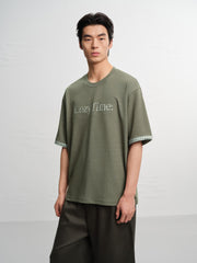 Men's Casual Color-Contrast Cuff T-Shirt