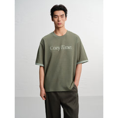 Men's Casual Color-Contrast Cuff T-Shirt