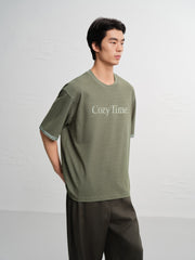 Men's Casual Color-Contrast Cuff T-Shirt