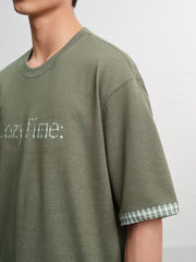 Men's Casual Color-Contrast Cuff T-Shirt