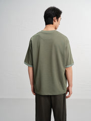 Men's Casual Color-Contrast Cuff T-Shirt